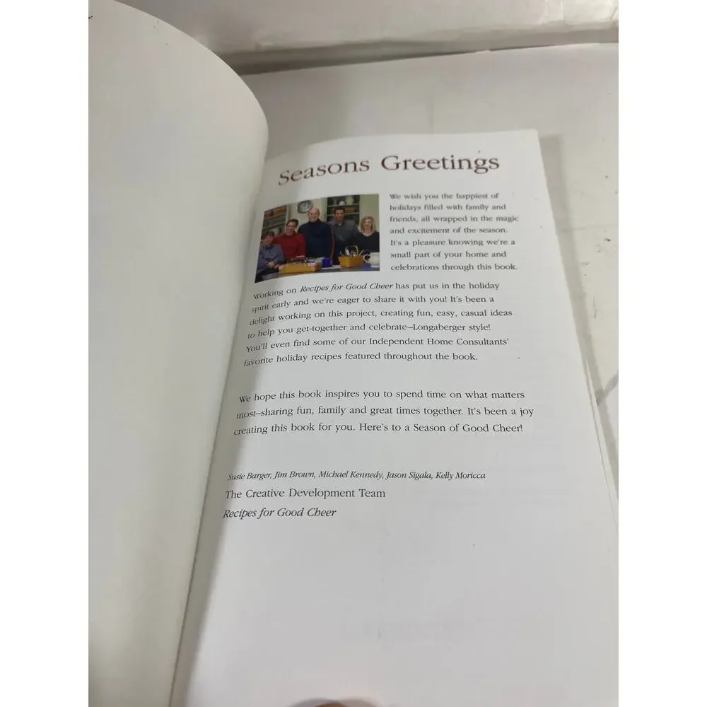 Longaberger Recipes For Good Cheer 2004 Recipe Book